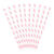 Papierstrohhalme gestreift - Hellrosa, 19,5 cm, 10 St�ck