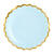 Pappteller mit Goldrand - Hellblau, 18 cm, 6 St�ck