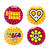 Buttons Hippie 3 cm, 4 Stck