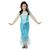 Kostüm Meerjungfrau, Blau, Kleid und Haarschmuck, Größe: geeignet für 4-6 Jährige - S / 4-6 Jahre