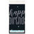 Tischdecke Happy Birthday aus Kunststoff, schwarz-silber, Gre: ca. 1,37 x 2,13 m - Tischdecke