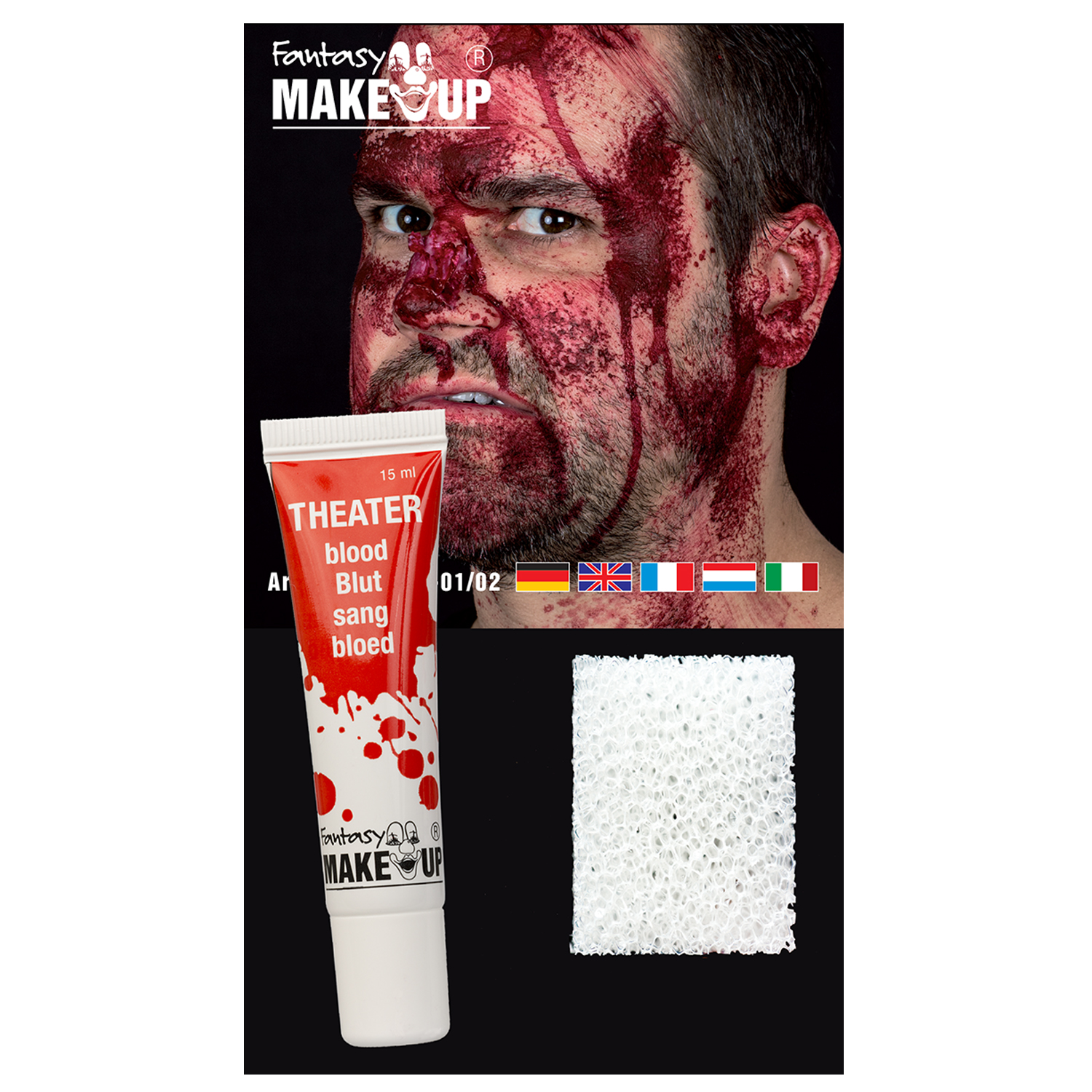 SALE Fantasy Schmink-Set Filmblut Theater-Blut mit Effektschwamm