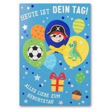 Grukarte DIN A6, Alles Liebe zum Geburtstag, Heute ist dein Tag - Ideal passend zu unseren Ballongren