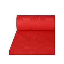 Tischdecke mit Damastprgung, 50 x 1 m auf der Rolle, Rot