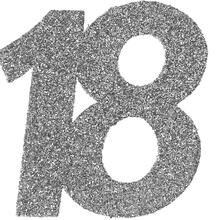 Konfetti / Streudeko Geburtstag, Silber 18 Jahre, 6 x 5 cm, 6 St�ck