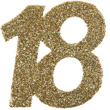 Konfetti / Streudeko Geburtstagszahl, Gold 18 Jahre, 6 x 5 cm, 6 St�ck