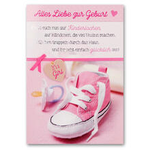 Grukarte DIN A6, Alles Liebe zur Geburt, It's a Girl- Ideal passend zu unseren Ballongren