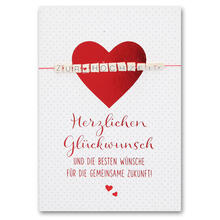 Grußkarte DIN A6, Zur Hochzeit, Herzlichen Glückwunsch & die besten