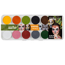 SALE Fantasy Aqua-Make-Up Schminke auf Wasserbasis, Malkasten Animal mit Lipporello, 10 Farben