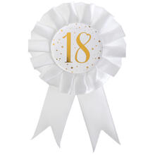 Geburtstags-Button / Rosette, 18 Jahre, � 8 x 15 cm