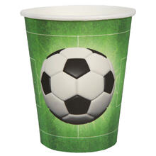 Becher Fussball, Gr�n, � 7.8 x 9.7 cm / 27cl, 10 St�ck