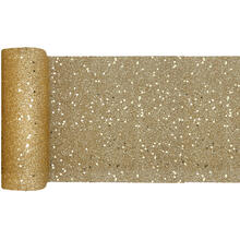 Tischl�ufer glitzernd, Gold, 18 cm, Rolle 5m