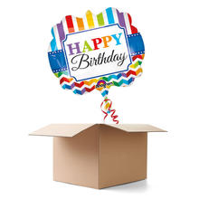 Ballongrsse Happy-Birthday / Herzlichen Glckwunsch Bright Stripe XL, 1 Ballon