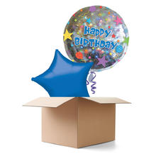 Ballongrsse Happy Birthday, Konfetti, 2 Ballons