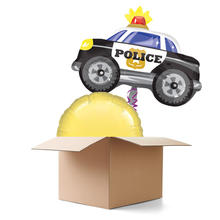 Ballongrsse H-Birthday, Polizeiauto, 2 Ballons