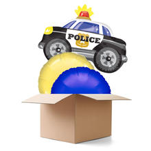 Ballongrsse H-Birthday, Polizeiauto, 3 Ballons