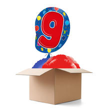 Ballongre Happy Birthday, Zahl 9th, 3 Ballons