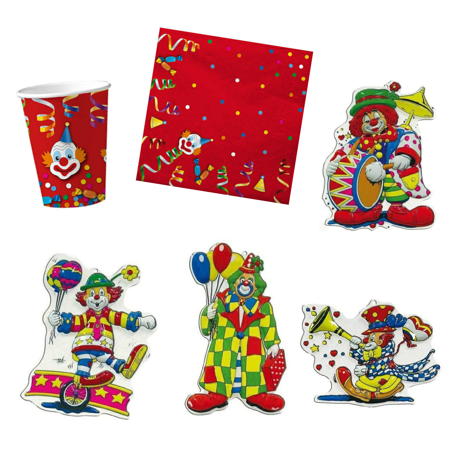 NEU Clown Party Serie - Verschiedene Geburtstagsartikel