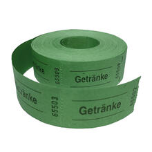 NEU Rollen-Gutscheine / Wertmarken Aufdruck Getrnke, 500 perforierte Abrisse, grn