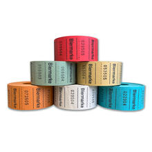 NEU Rollen-Gutscheine / Mini-Wertmarken Aufdruck Biermarke, 500 perforierte Abrisse, 30 x 30 mm - Verschiedene Farben