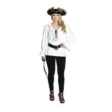 Damen-Bluse Piratin mit Rüschen, weiß, Gr. 42