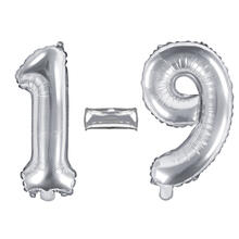 Folienballons Zahlen - 35 cm, Silber - Verschiedene Ausf�hrungen