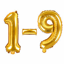 Folienballons Zahlen - 35 cm, Gold - Verschiedene Ausf�hrungen