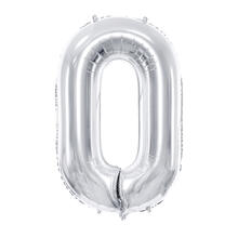 Folienballon Gro� Zahl 0 - 86 cm - Silber