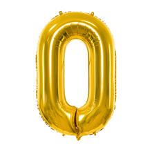 Folienballon Gro� Zahl 0 - 86 cm - Gold