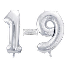 Folienballons Zahlen Gro� - 86 cm, Silber - Verschiedene Ausf�hrungen