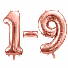 Folienballons Zahlen Gro� - 86 cm, Ros�gold - Verschiedene Ausf�hrungen