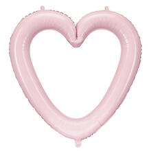Folienballon Herzrahmen - 86 � 83,5 cm - Hellrosa