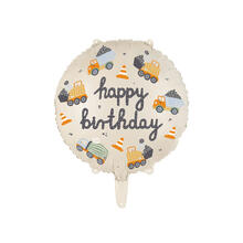 Folienballon Rund Baustellen-Fahrzeuge - 45 cm