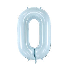 Folienballon Medium Zahl 0 - 72 cm - Hellblau