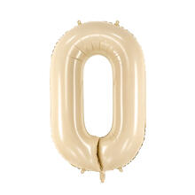 Folienballon Medium Zahl 0 - 72 cm - Beige