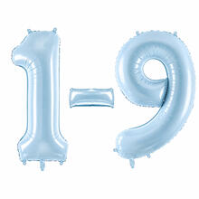 Folienballons Zahlen Medium - 72 cm, Pastell Hellblau - Verschiedene Ausf�hrungen