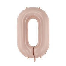 Folienballon Medium Zahl 0 - 72 cm - Dunkelbeige matt