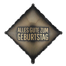 Folienballon Alles Gute zum Geburtstag - 46 � 46 cm, Schwarz-Gold