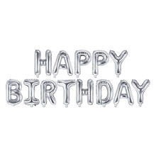 Folienballon Schriftzug Happy Birthday / Geburtstag - 340 � 35 cm - Silber