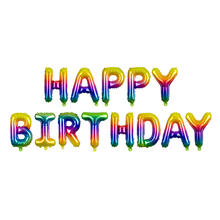 Folienballon Schriftzug Happy Birthday / Geburtstag - 340 � 35 cm - Regenbogen