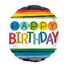 SALE Folienballon Happy-Birthday / Herzlichen Glckwunsch Rainbow, 45 cm