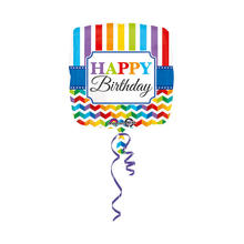 Folienballon Happy B.day Stripe & Chevron 45cm