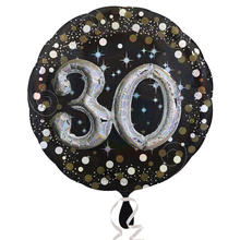 Folienballon Sparkling Birthday 30th, 81 cm