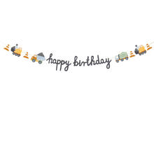 Girlande Happy Brithday Baustellen-Fahrzeuge - L�nge 200 cm