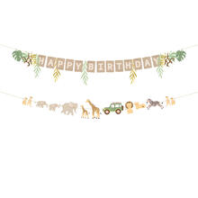 Girlande / Dekoration Happy Birthday / Geburtstag Safari - L�nge: 180 cm
