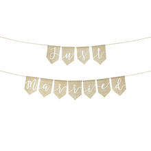 Banner / Girlande aus Stoff /Juteoptik Just Married � 23 � 185 cm