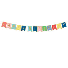 Girlande Happy Birthday / Geburtstag - Wimpel Pastell-Gold, L�nge: 175 cm
