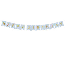 Girlande Happy Birthday / Geburtstag � Wimpel Hellblau � L�nge: 175 cm