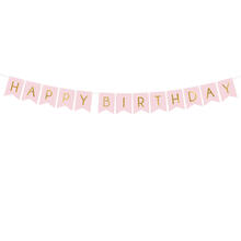 Girlande Happy Birthday / Geburtstag - Wimpel Hellrosa, L�nge: 175 cm