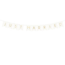 Girlande Just Married - Wei�, L�nge: 155 cm